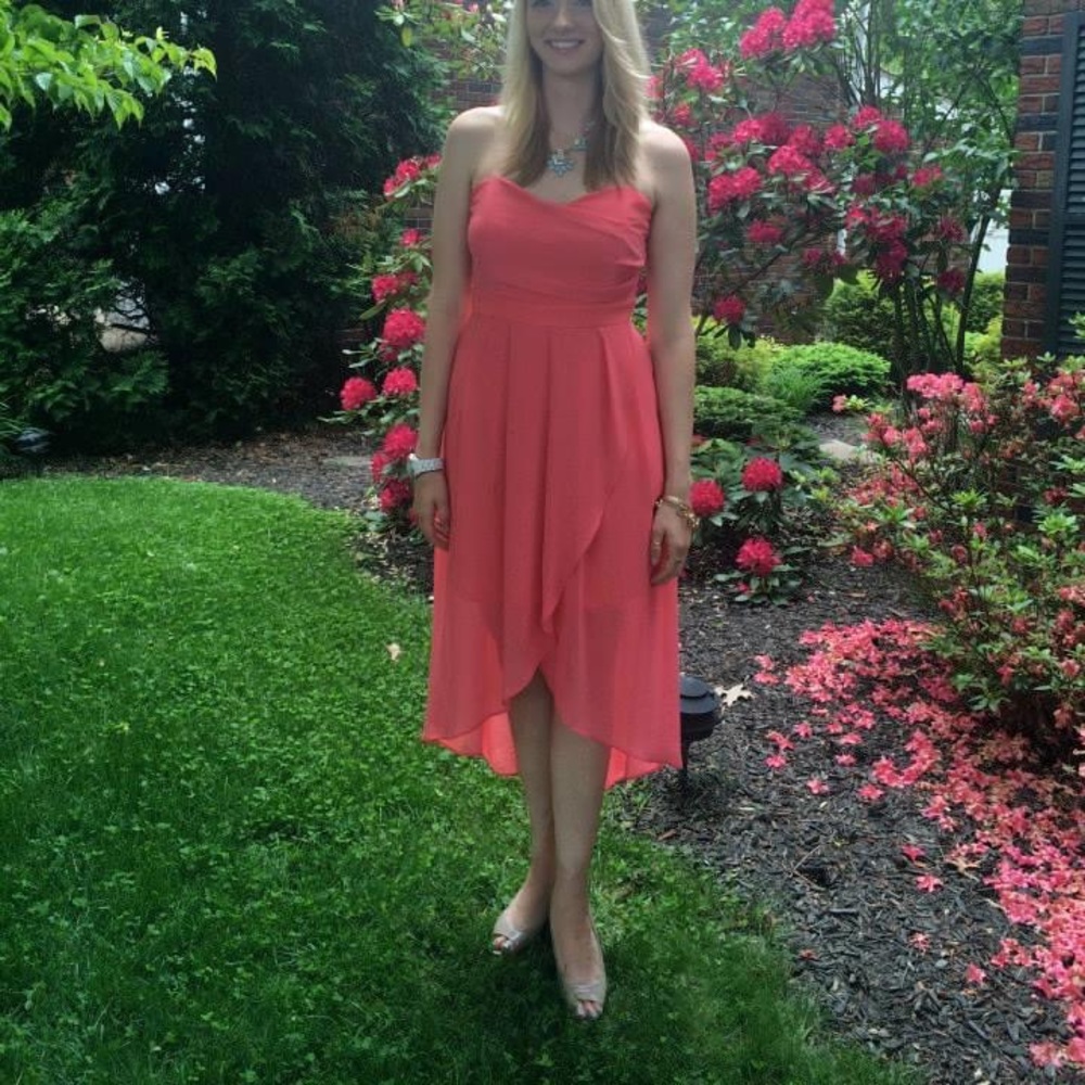 Pink Strapless Hi-Low Dress Size L